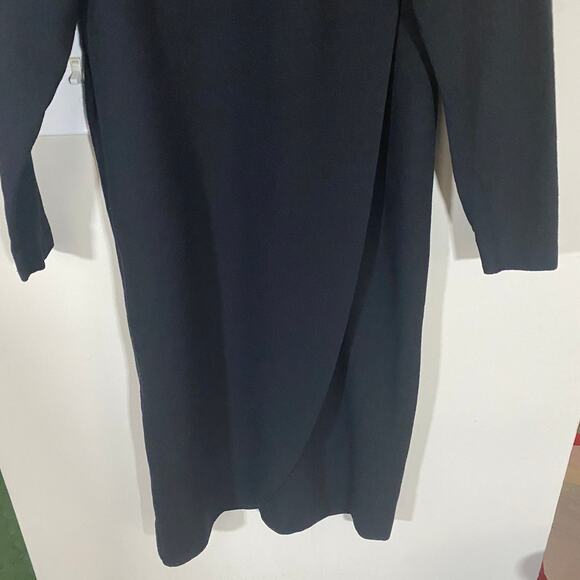 VTG 1960s Francesco de Leo Black Long Sleeve Wrap Overlap Dress Sz S** - Picture 2 of 13